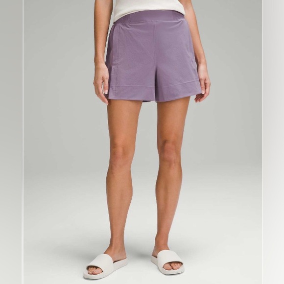 Lululemon Stretch Woven Relaxed-Fit High-Rise Short 4" Purple Ash - Picture 2 of 7
